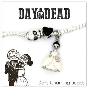 Day of the Dead Skeleton Skull Bride Charms Beads